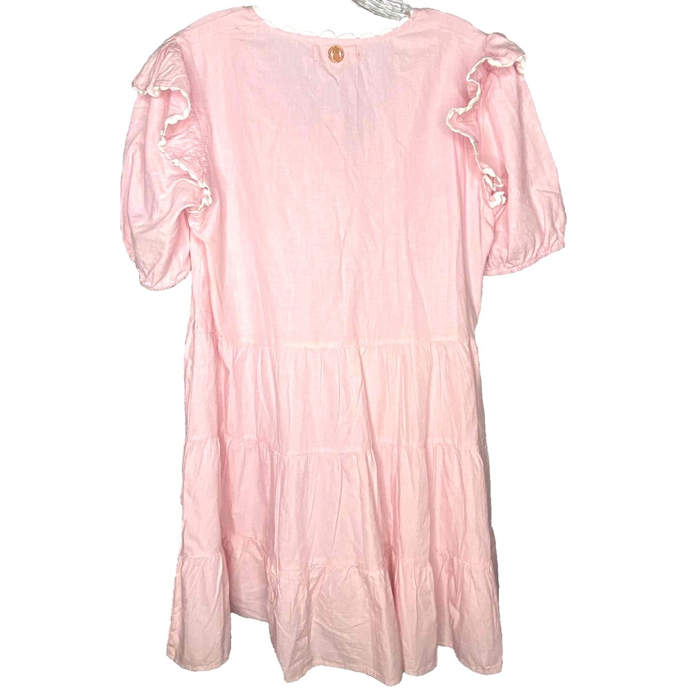 Simply Southern‎ RicRac Dress Womens small Ruffle pink tiered coquette babydoll - Picture 6 of 9